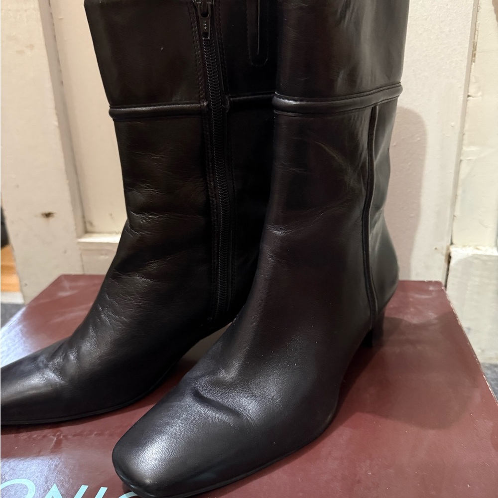 ANTONIO MELANI Black Leather Beatles 60s style Boots
